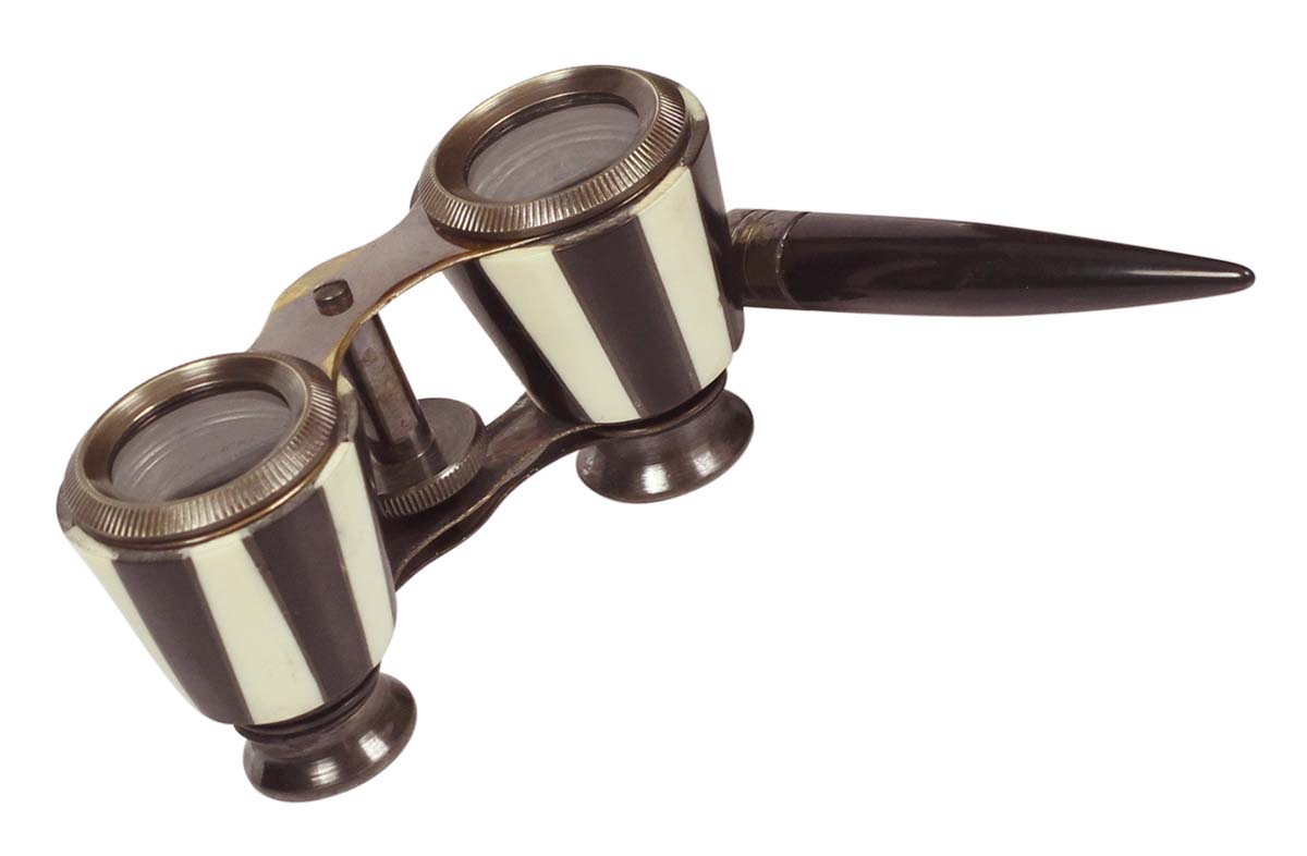 4” Marine Black & White Binoculars in Antique-Finish Brass - Nautical Devices / Antique-Look Collectibles / Gifts from India - Buy in Bulk Wholesale