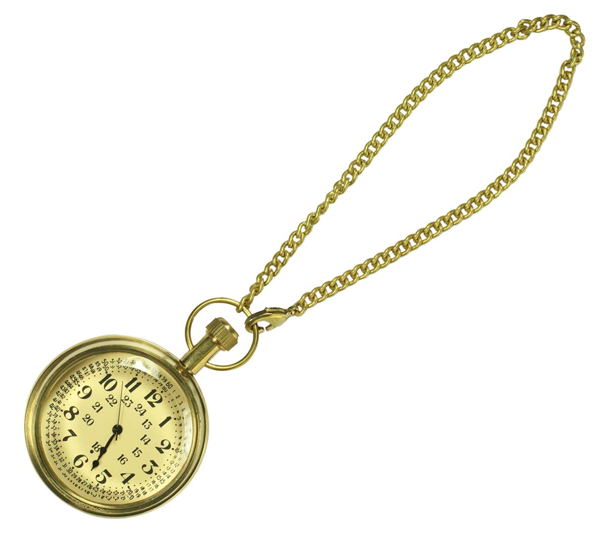 2” Military Pocket Chain Watch in Brass – Vintage-Look Nautical Devices / Antique-Look Collectibles / Gifts from India - Buy in Bulk Wholesale