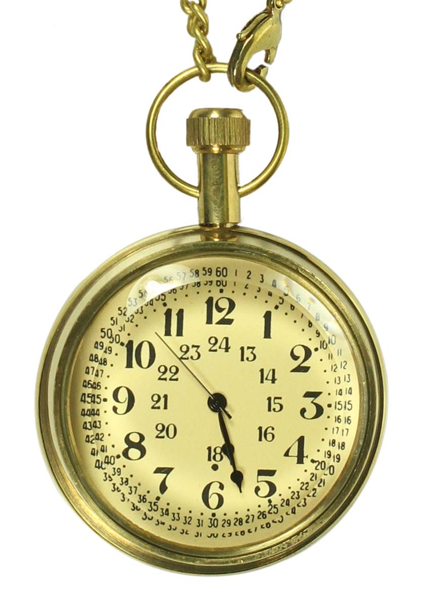 2” Military Pocket Chain Watch in Brass – Vintage-Look Nautical Devices / Antique-Look Collectibles / Gifts from India - Buy in Bulk Wholesale