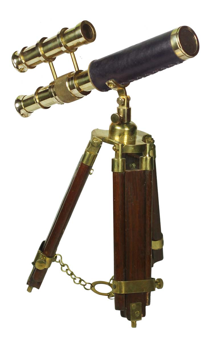 9.5” Sailor Boat Double Barrel Telescope with Stand in Brass - Nautical Devices / Antique-Look Collectibles / Gifts from India – Home Décor - Buy in Bulk Wholesale