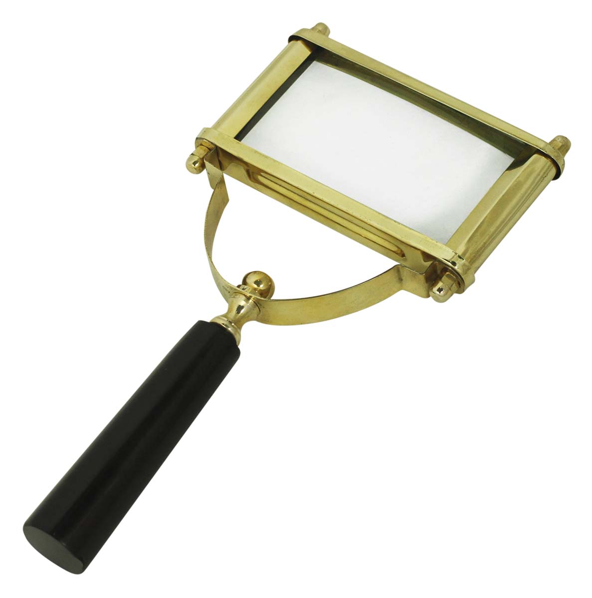 9” Rectangular Magnifying Glass / Lens in Brass – Handheld Magnifier / Nautical Device / Antique-Look Collectibles / Gifts from India - Buy in Bulk Wholesale