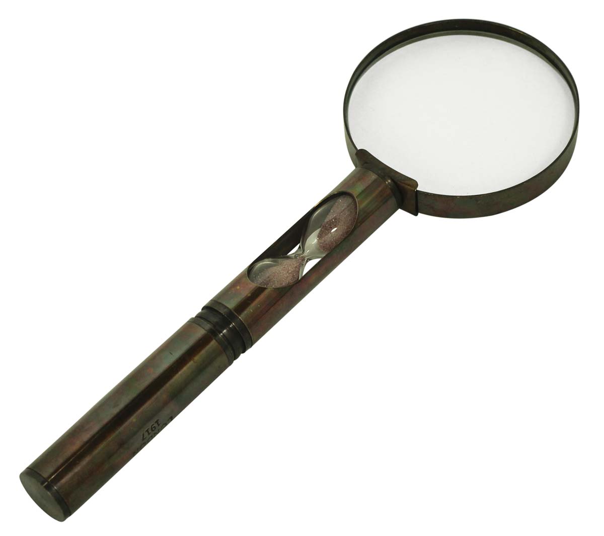 9” Magnifying Glass / Lens in Brass with Sand-Timer – Handheld Magnifier / Nautical Device / Antique-Look Collectibles / Gifts from India - Buy in Bulk Wholesale