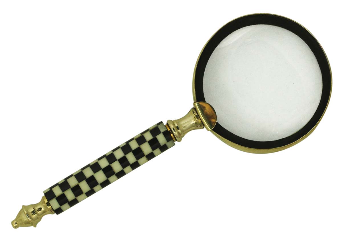 7.8” Magnifying Glass / Lens in Golden Brass & Natural Bone – Handheld Magnifier / Nautical Device / Antique-Look Collectibles / Gifts from India - Buy in Bulk Wholesale