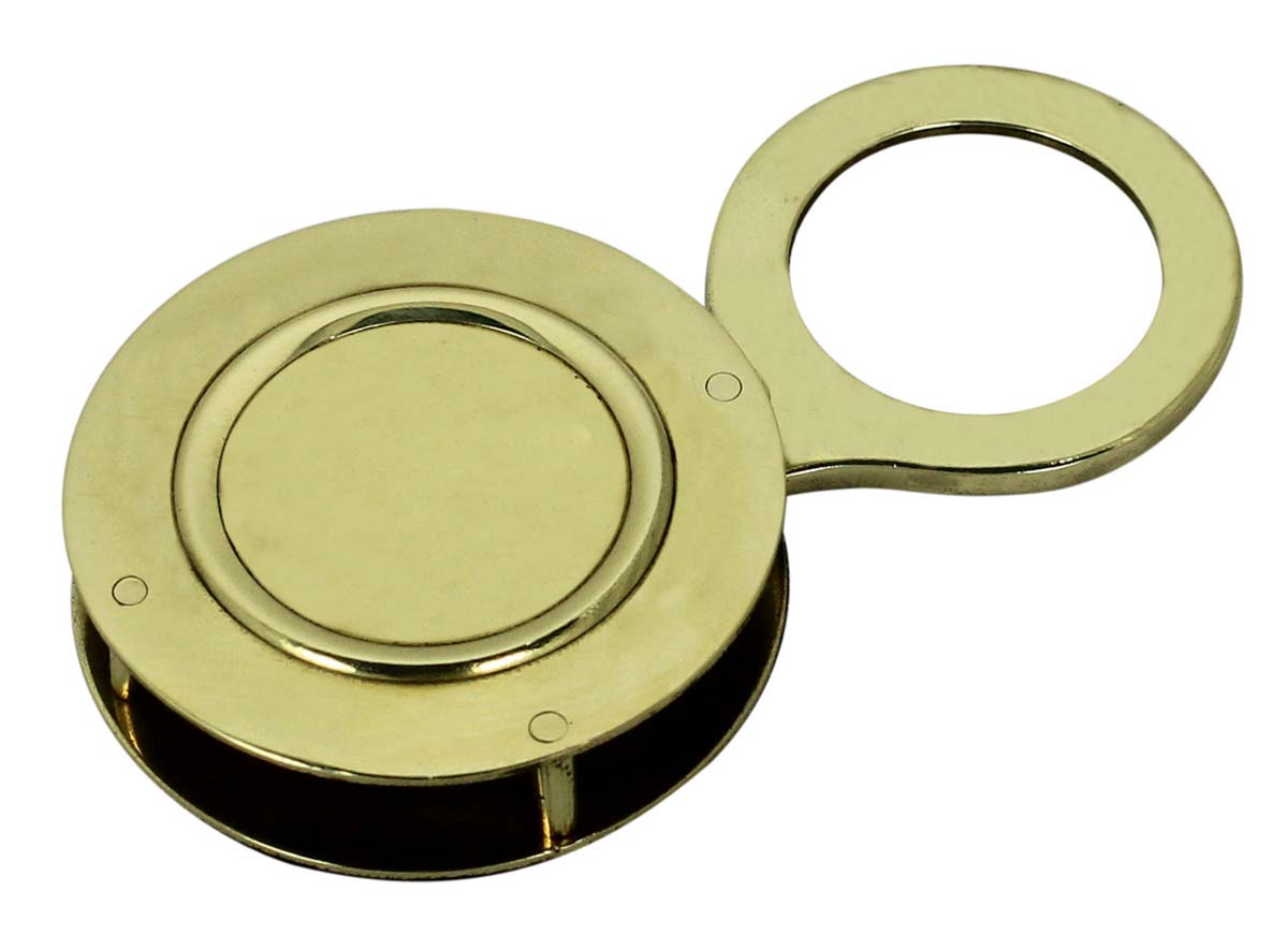 1.5” Sliding Magnifying Glass / Lens in Golden Brass – Handheld Magnifier / Nautical Device / Vintage-Look Collectibles / Gifts from India - Buy in Bulk Wholesale