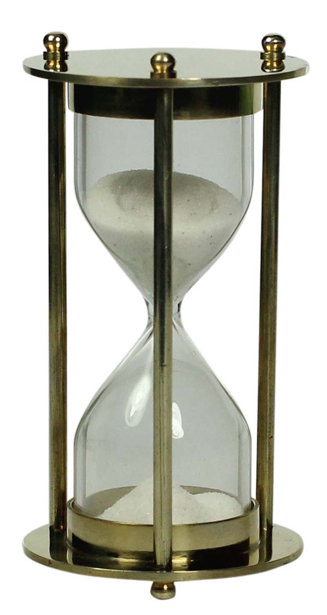 Bulk Wholesale Nautical Sand Timer/Hourglass in Brass - 3.5” Nautical Device with White Sand - Vintage-Look Home Decor Collectibles