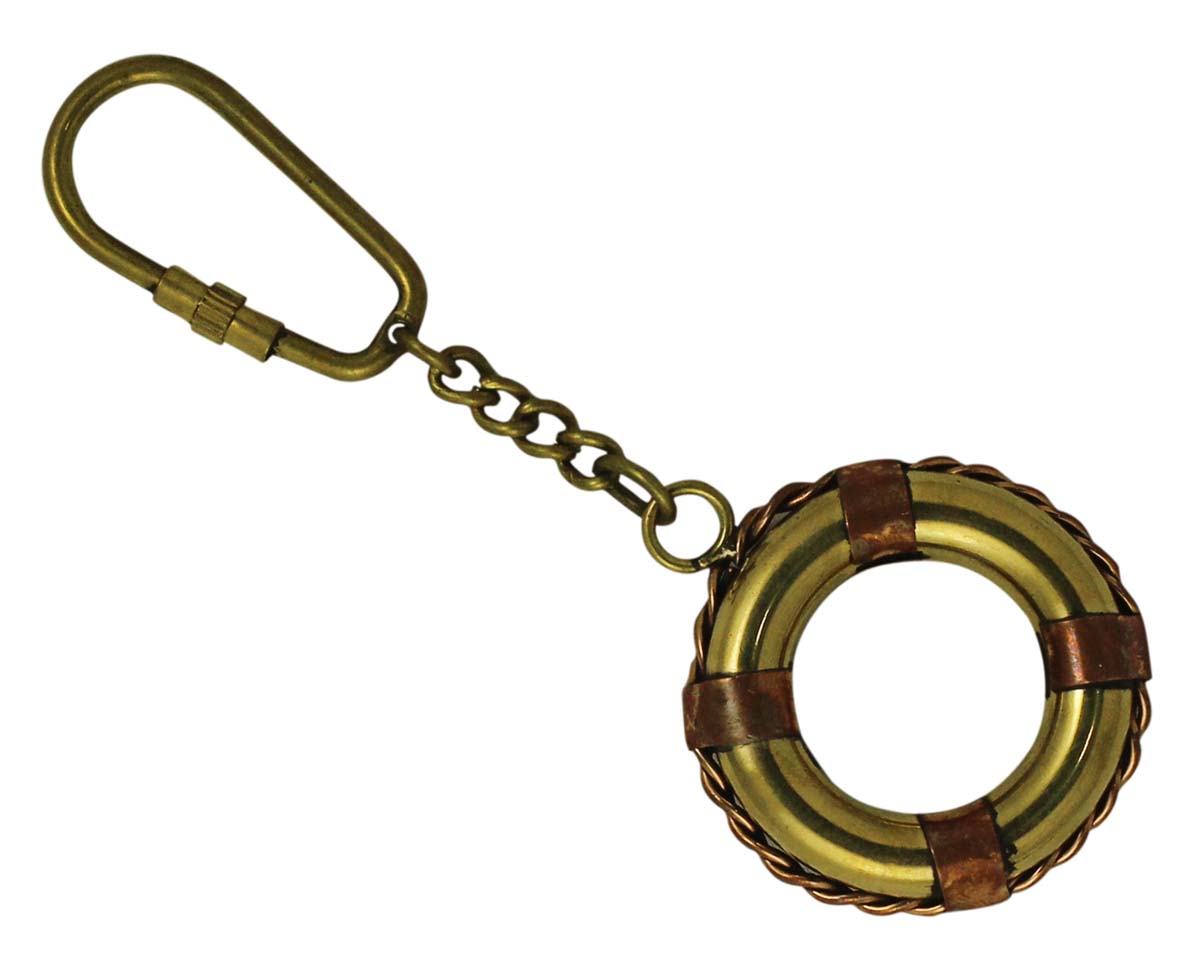 Buy in Bulk Wholesale Key Chain in Brass 4.5 Inch Golden Sea Tube - Nautical Souvenirs/Gifts/Collectibles from India