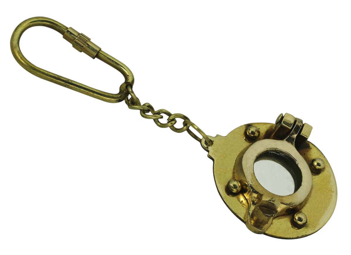 Buy in Bulk Wholesale Key Chain in Brass with Golden Ship Porthole Design 4.5 Inch - Nautical Souvenirs/Gifts/Collectibles from India