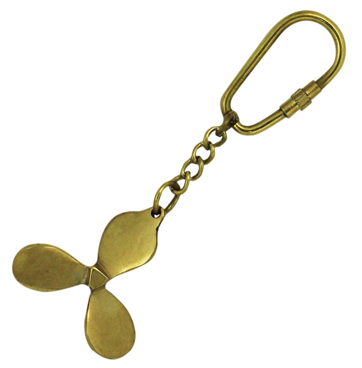 Bulk Wholesale 4” Golden Nautical 3 Blade Ship Propeller Key Chain in Brass - Nautical Souvenirs/Gifts/Collectibles from India