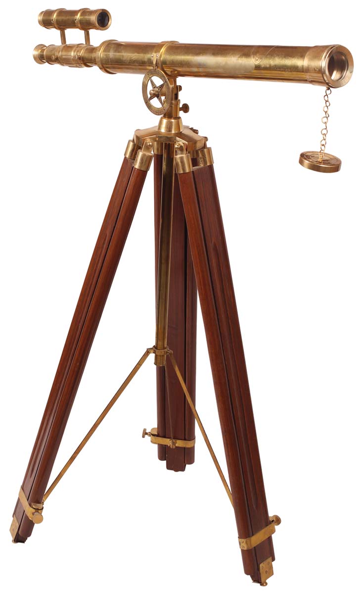 Wholesale Telescopes – Decorative 27” Telescope Cast in Brass – Golden Color Finish – Wooden Tripod Stand – Nautical Devices in Bulk