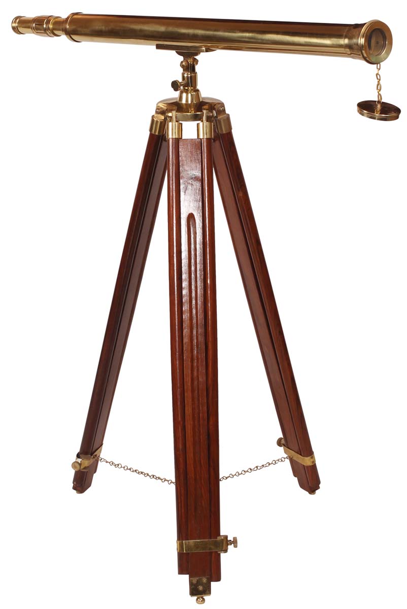 Wholesale Telescopes – Decorative 40” Telescope Cast in Brass – Golden Color Finish – Wooden Mounting Stand – Nautical Devices in Bulk