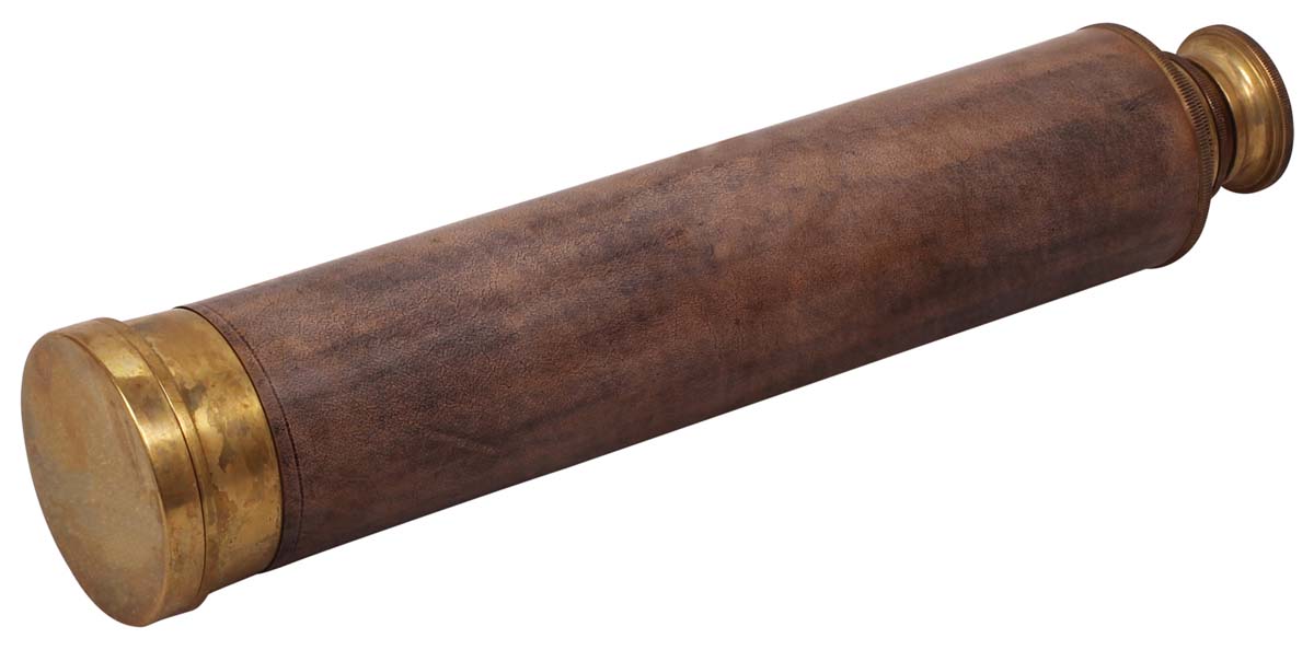 Buy Telescopes in Bulk – Decorative 28” Telescope – Brass & Leather – Dull Antique-Look Finish – Nautical Décor