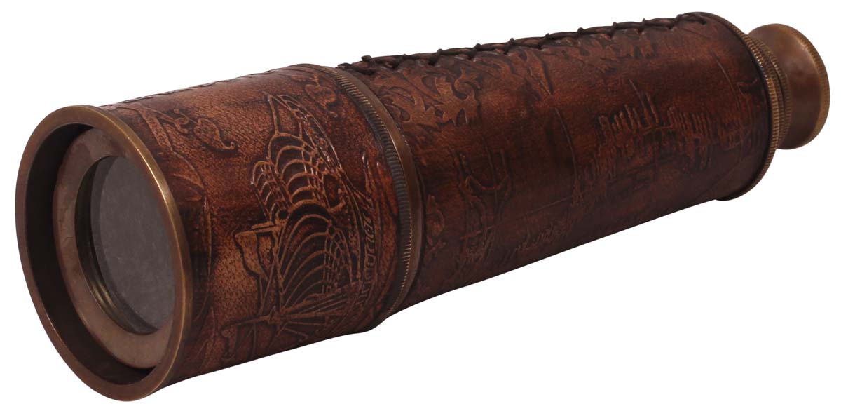  Telescopes for Bulk Sale – Decorative 18” Telescope – Brass & Leather – Antique-Look Finish – Wholesale Nautical Devices