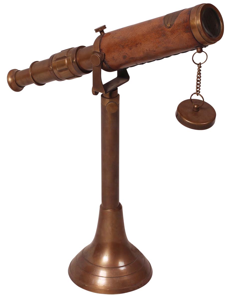 Telescopes for Sale in Bulk – Decorative 10” Telescope – Brass & Leather – Tripod Stand – Antique-Look Finish – Wholesale Nautical Devices