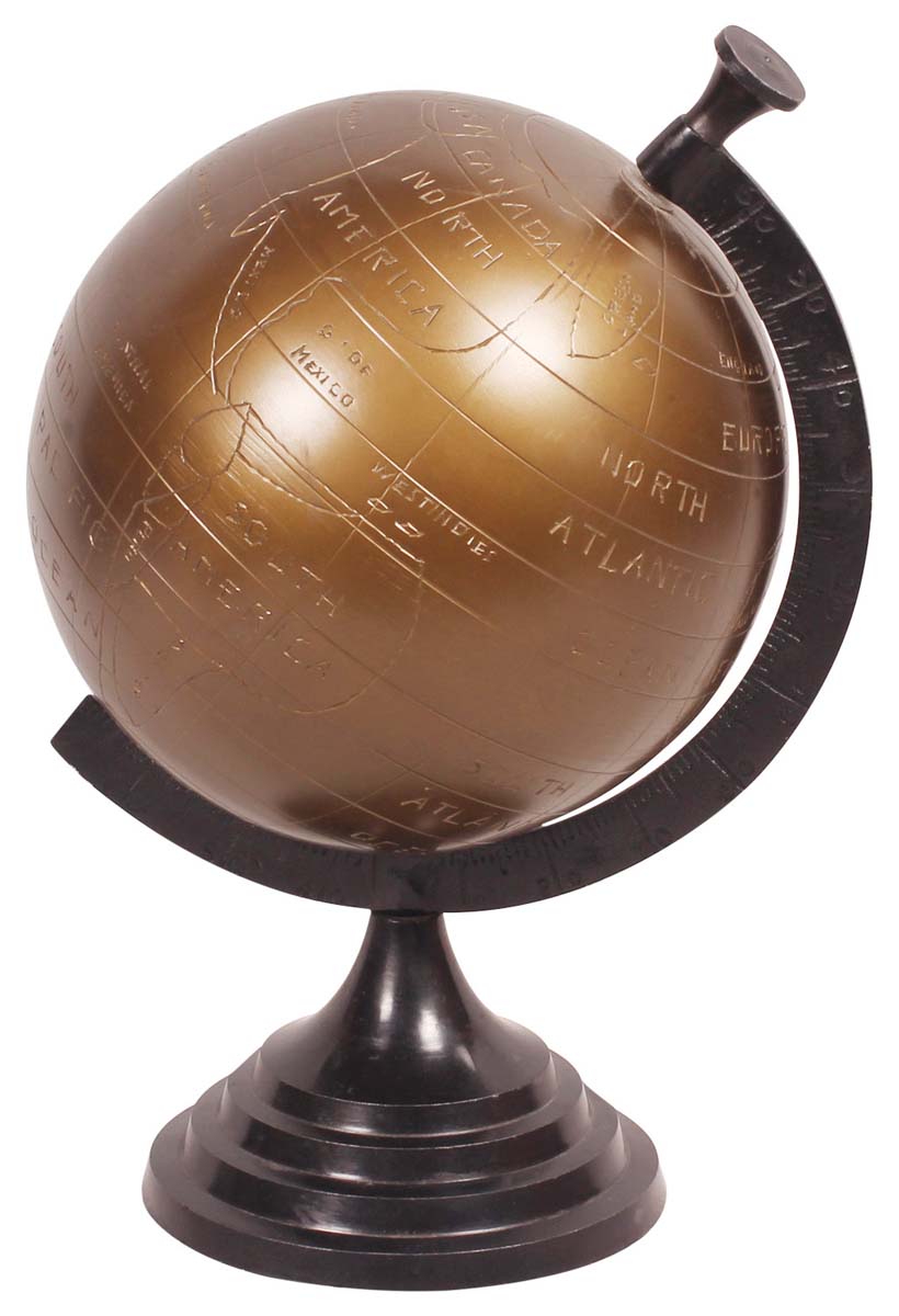 Wholesale World Globes – Tabletop Globe – Aluminum – Antique-Look Finish – Buy in Bulk 