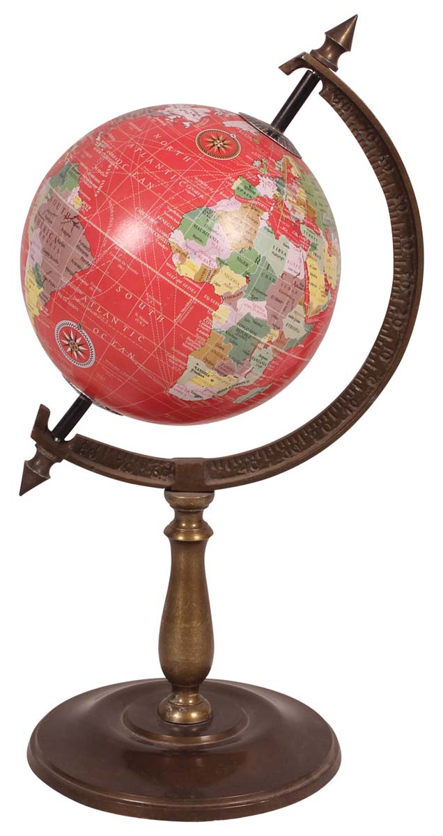 Wholesale World Globes – Tabletop Globe – Aluminum & Acrylic – Multicolored & Antique-Look Finish – Buy in Bulk