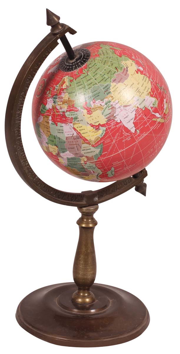Wholesale World Globes – Tabletop Globe – Aluminum & Acrylic – Multicolored & Antique-Look Finish – Buy in Bulk