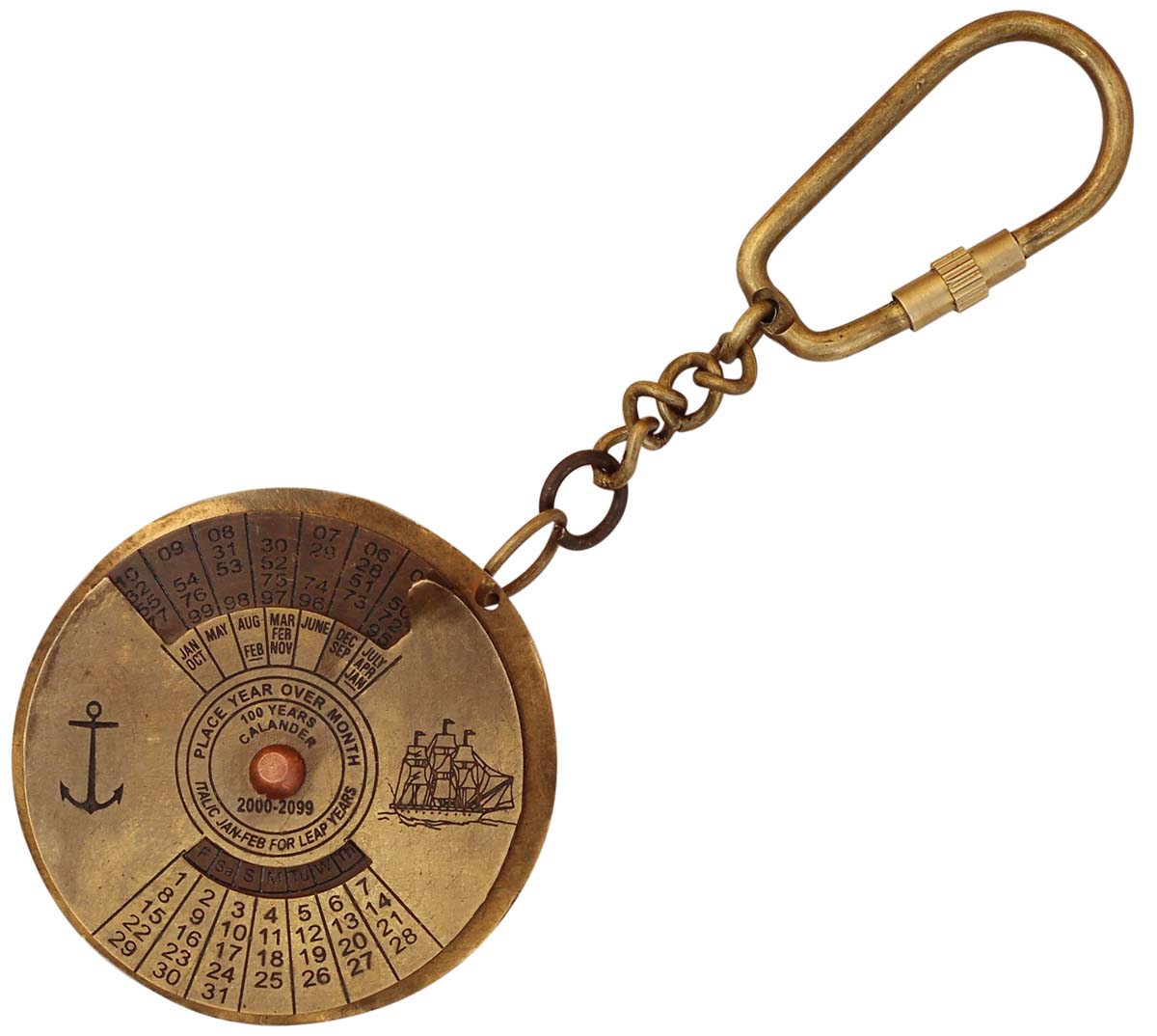 4.3” Bulk Wholesale Compass-Replica Key-Chains in Brass – Hand-Crafted Nautical Accessories – Marine Collectibles / Gifts