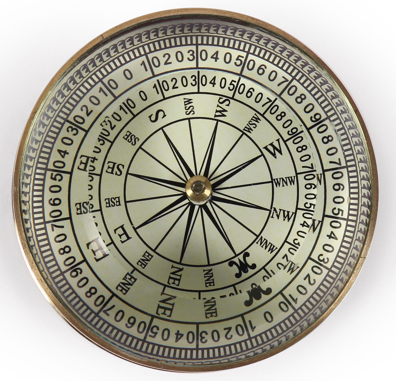 ArtistryBazaar 3” D Small Round Nautical Brass Compass Device - Glass Case With Shinning Golden Tone Finish – Maritime Directional Navigational Instrument - Marine Replica Collectible – Handy Pocket Size Compass - Great Corporate & Personal Gifts