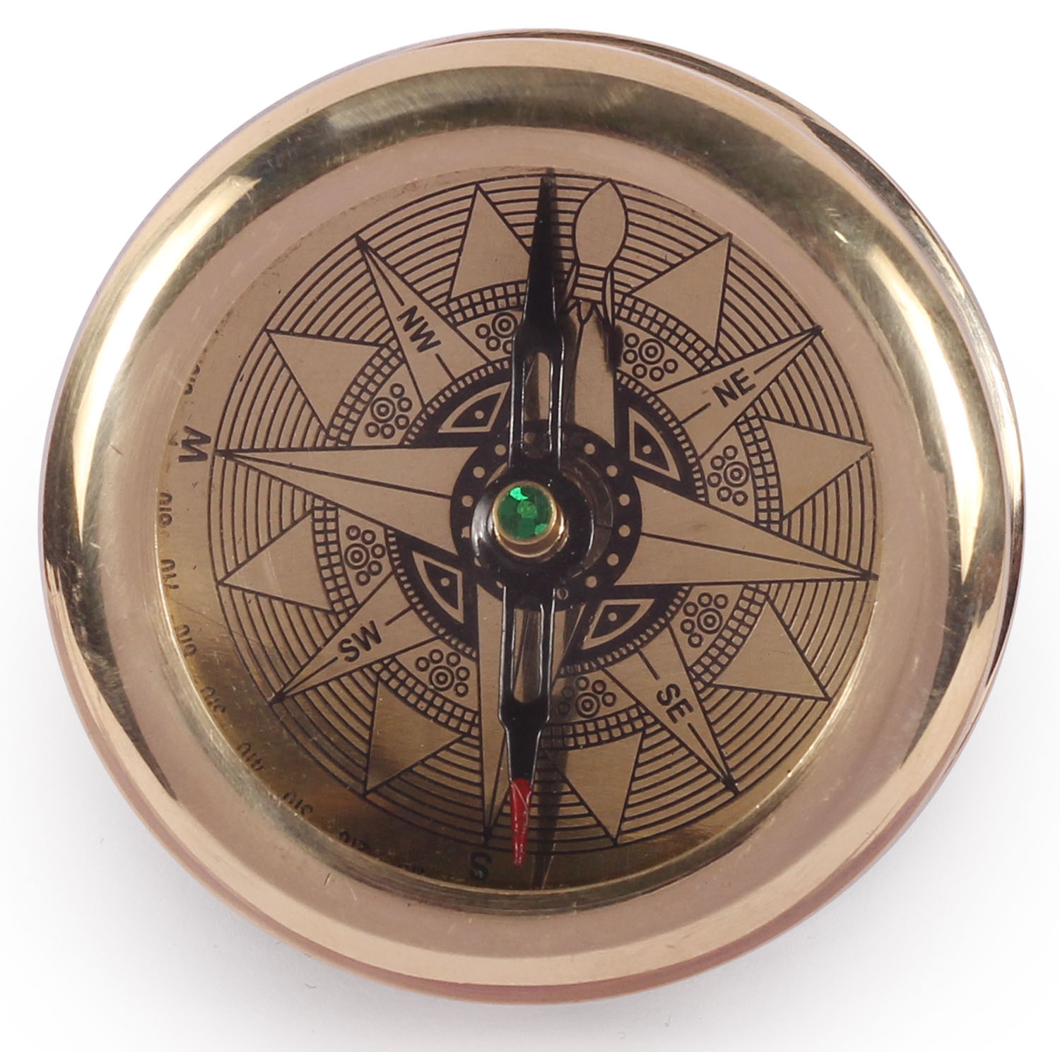 ArtistryBazaar 2.2” D Small Cute Round Nautical Brass Compass Device - Glass Top Case With Shinning Copper Tone Finish – Maritime Directional Navigational Instrument - Marine Replica Collectible – Handy Pocket Size Compass - Great Corporate & Personal Gifts