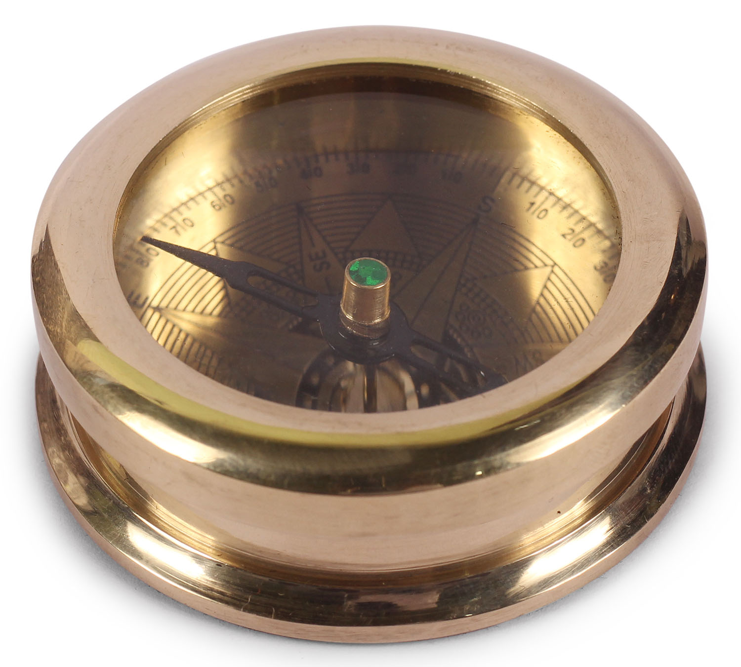 ArtistryBazaar 2.2” D Small Cute Round Nautical Brass Compass Device - Glass Top Case With Shinning Copper Tone Finish – Maritime Directional Navigational Instrument - Marine Replica Collectible – Handy Pocket Size Compass - Great Corporate & Personal Gifts