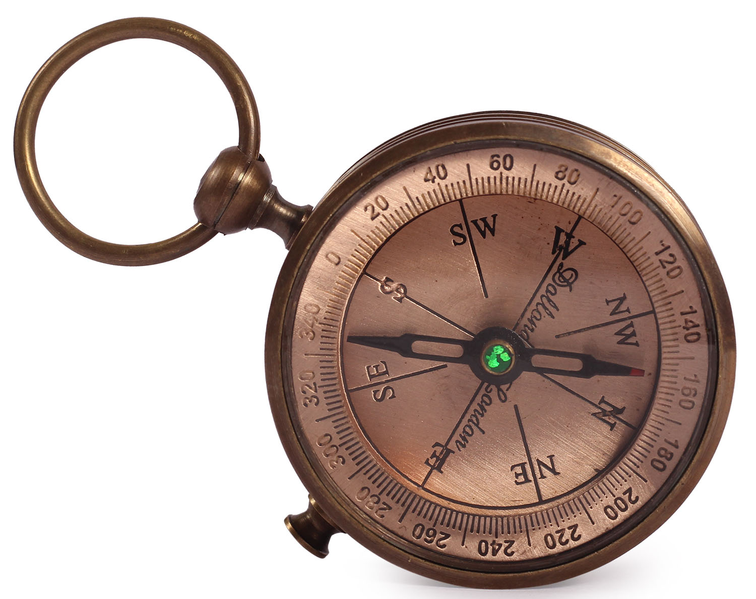 ArtistryBazaar 2.5” D Small Round Nautical Brass Compass Device - Glass Display & Loop – Engraved Maritime Antique Vintage Look Replica Marine Collectible – Handy Pocket Size Compass - Great Corporate & Personal Gifts