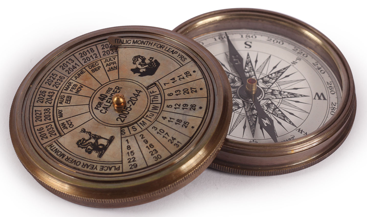 ArtistryBazaar 2.2” D Small Round Nautical Brass Compass Device – Unscrew Two Part
Engraved Sea Monsters Picture Calendar Compass - Retro Maritime Antique Vintage
Blackened Look Replica Marine Collectible – Handy Pocket Size Compass - Great Corporate
&amp; Personal Gifts