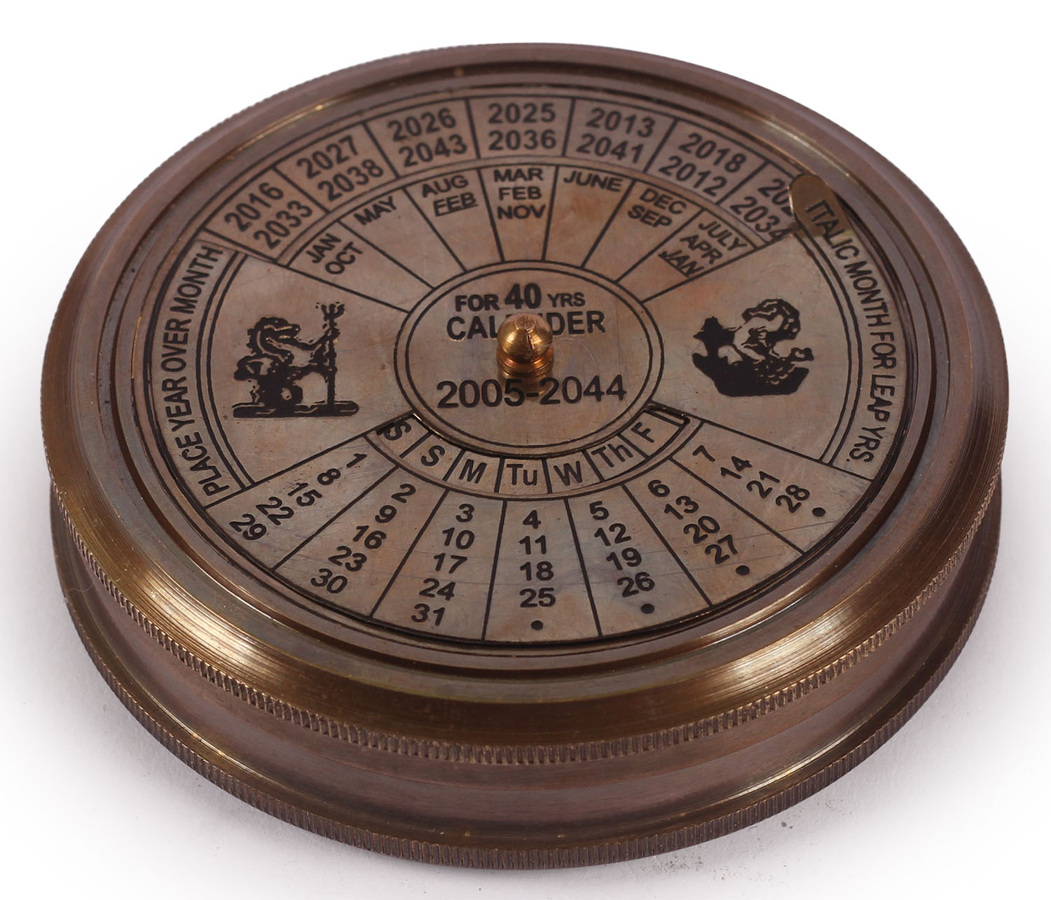 ArtistryBazaar 2.2” D Small Round Nautical Brass Compass Device – Unscrew Two Part
Engraved Sea Monsters Picture Calendar Compass - Retro Maritime Antique Vintage
Blackened Look Replica Marine Collectible – Handy Pocket Size Compass - Great Corporate
&amp; Personal Gifts