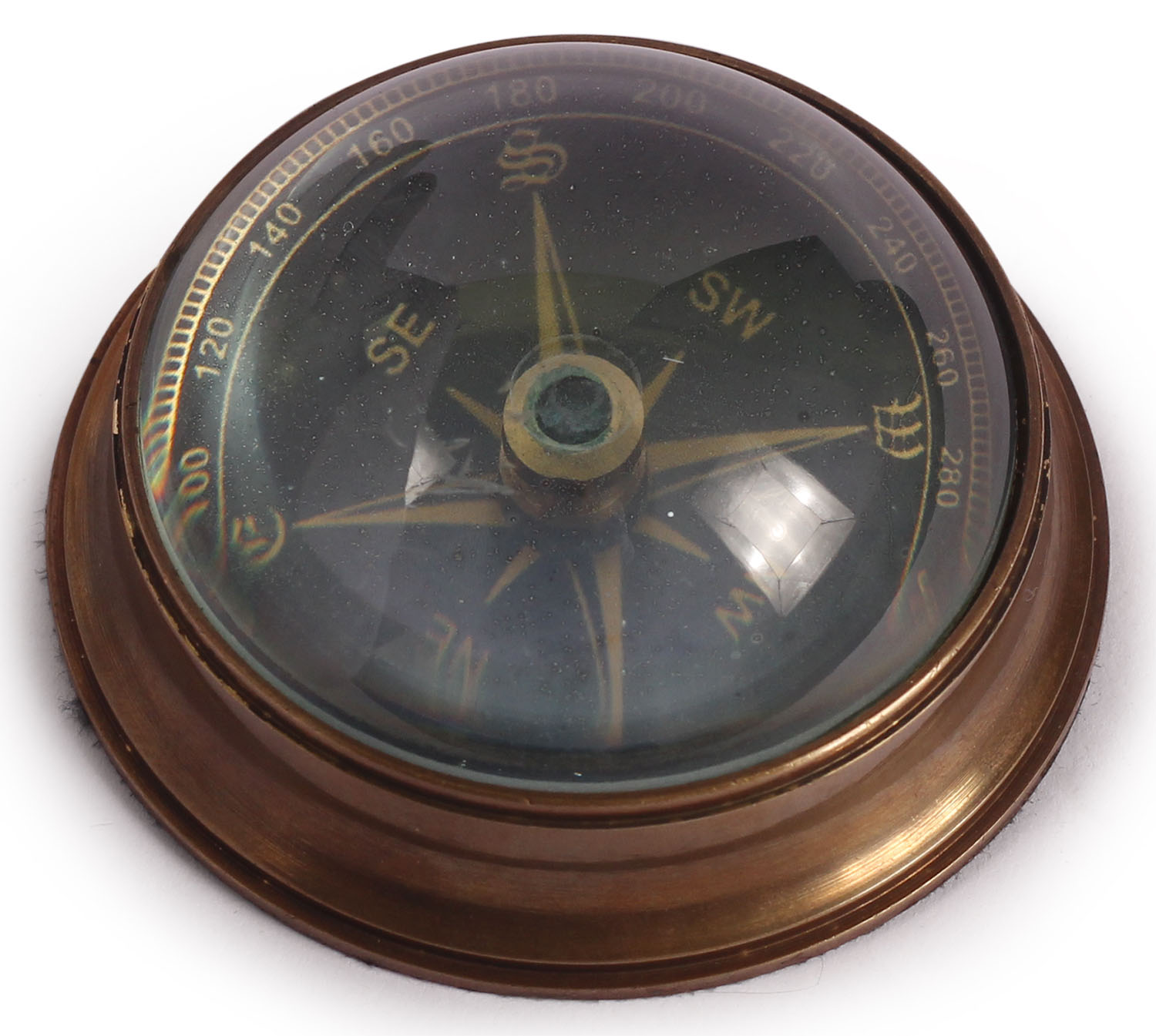 ArtistryBazaar 2.4” D Small Round Nautical Brass Compass Device - Glass Case With
Antique Copper-Tone Finish – Maritime Directional Navigational Instrument - Marine
Replica Collectible – Handy Pocket Size Compass - Great Corporate &amp; Personal Gifts