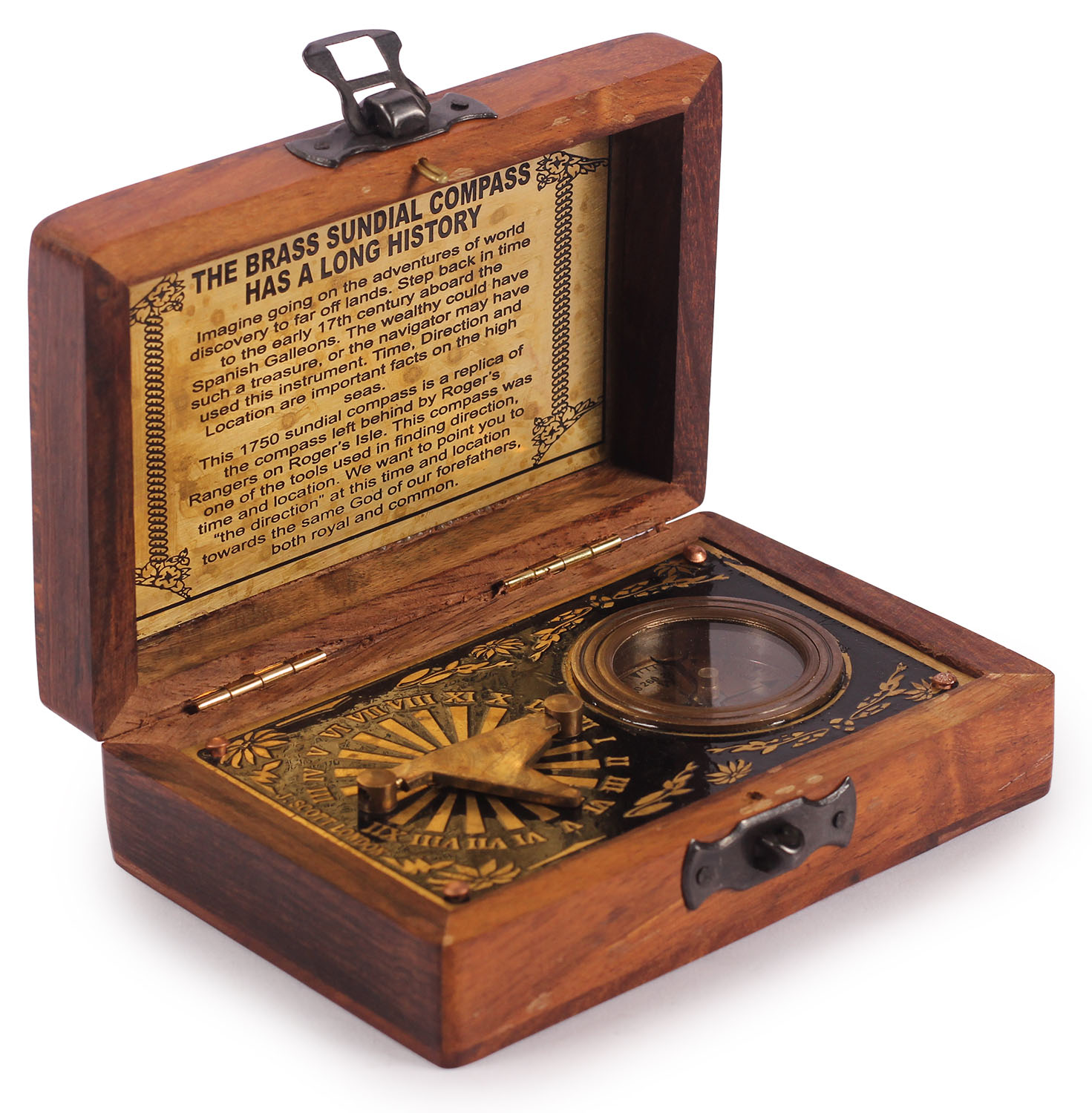 ArtistryBazaar Nautical Brass Sundial Compass Device In Wooden Rectangular Box –
Doland London Plaque Vintage Maritime Directional Navigational Instrument - Marine
Replica Collectible – Great Corporate &amp; Personal Gifts