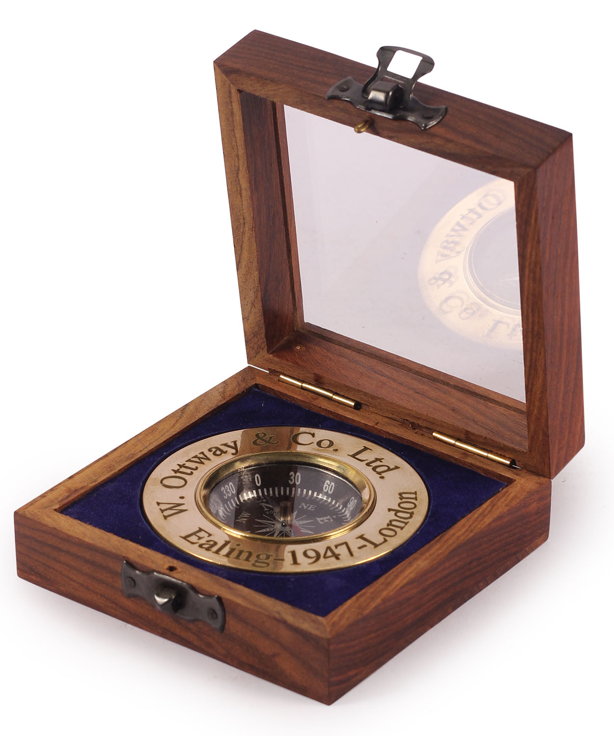 ArtistryBazaar 4" W X 1.6" H X 4" L Antique and Unique Compass With Creative Wooden Box / Traveller Birthday, Wedding, Christmas, Anniversary, Baptism, Engraved gift