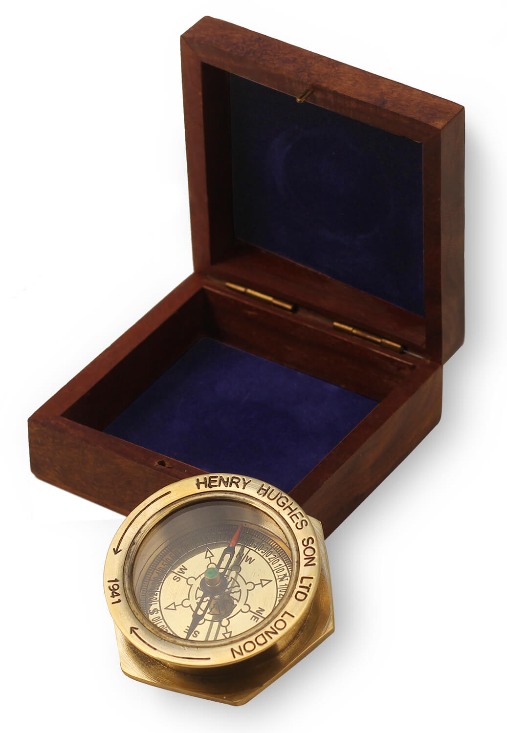 ArtistryBazaar Nautical Marine  Compass with Nautical Solid Wooden Box Vintage Brass Ship Navigate Device Nautical Gift Collection