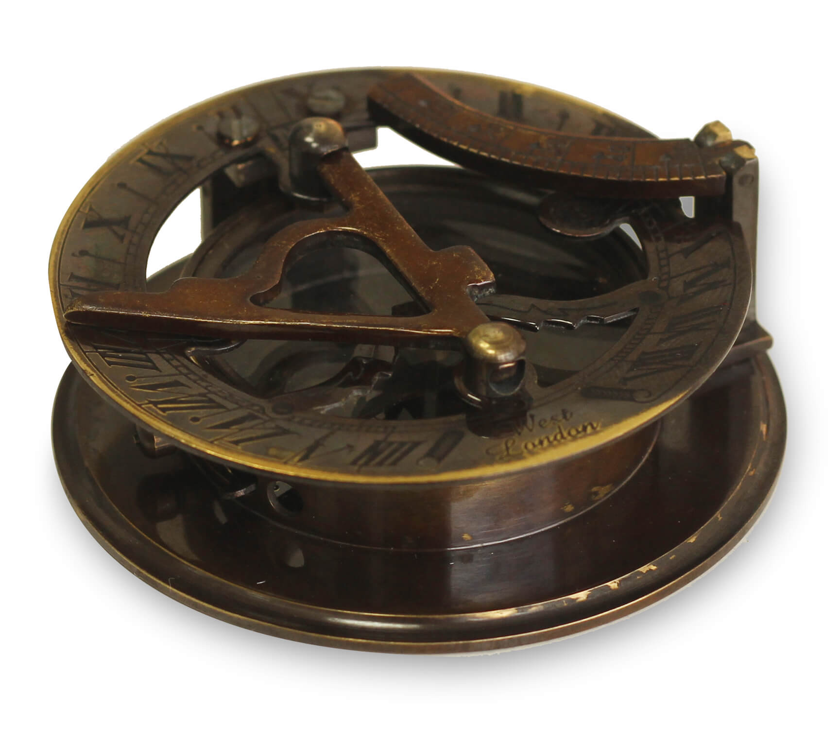 ArtistryBazaar Handmade Sundial Compass with Leather Case Sun Clock – Steam Punk Accessory – Sundial Watch Gift Antique Vintage Style Nautical Navigation Travel Adventure Collectible by Marine International