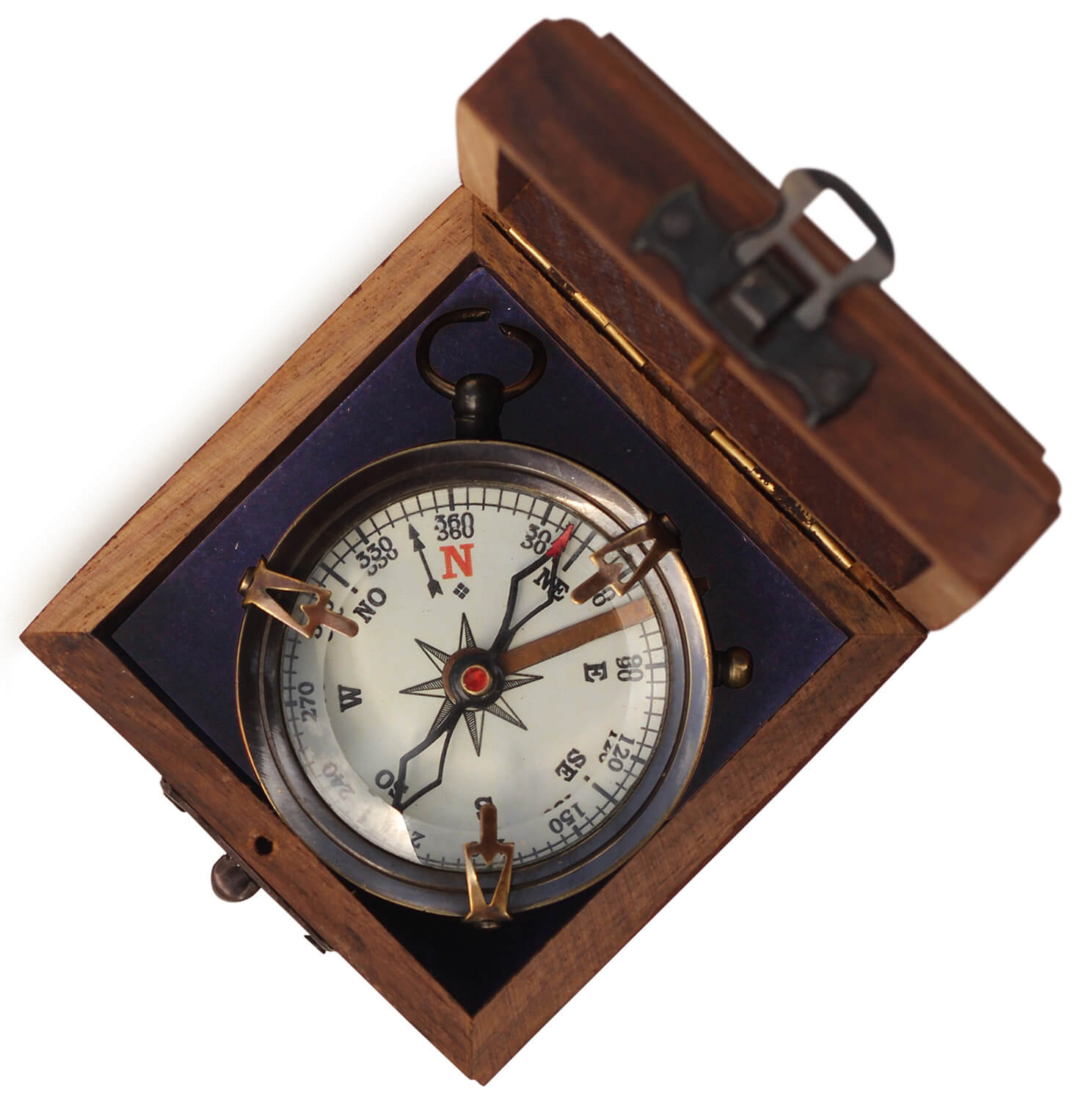 ArtistryBazaar Compass  with Wood Box Marine Gift Item Direction Compass