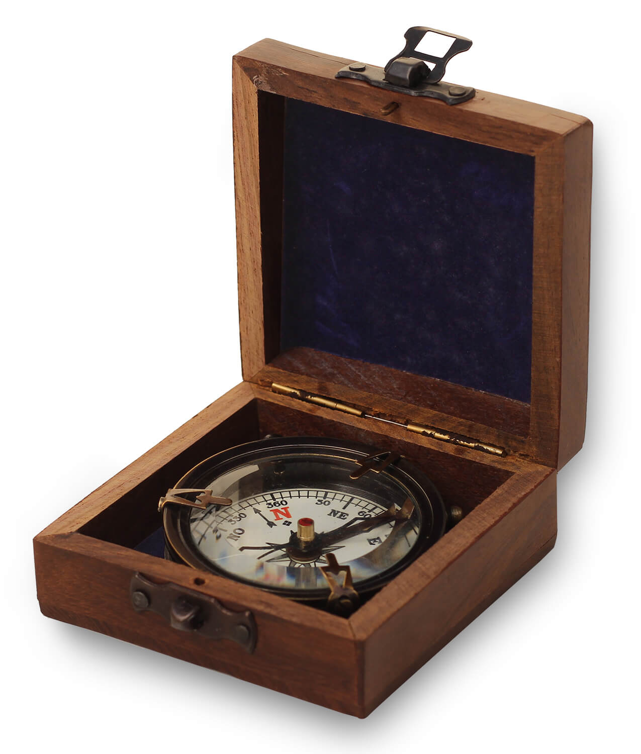 ArtistryBazaar Compass  with Wood Box Marine Gift Item Direction Compass