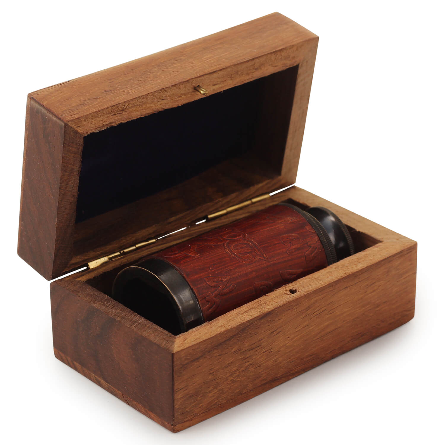 ArtistryBazaar Spyglass Royal Antique Look Telescope Vintage Pirate Solid Brass & Real Leather with Wooden Box