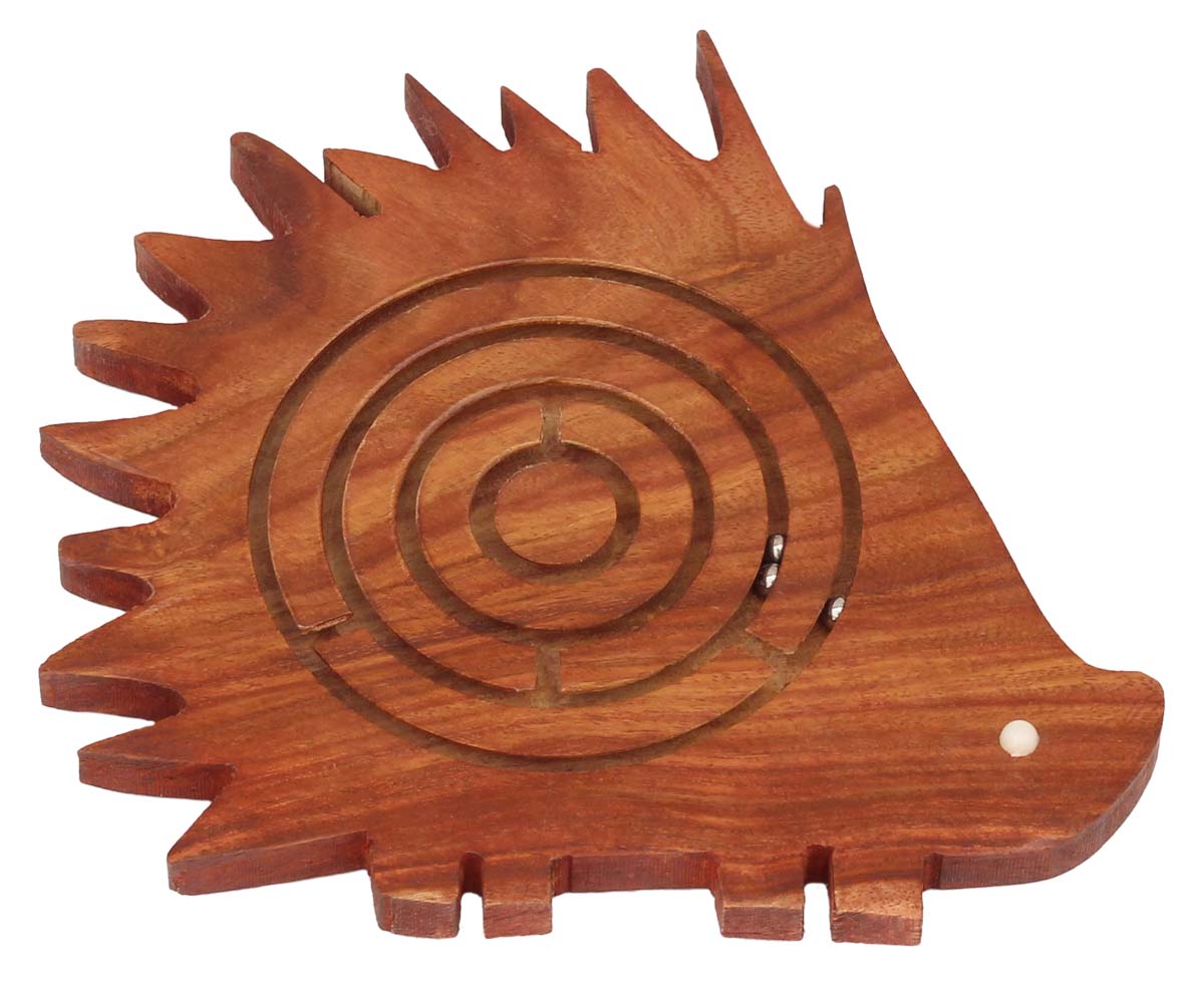 Handcrafted Wooden Labyrinth Game in Porcupine-Shaped Casing – Wooden Games Gifts & Toys for Kids - Buy in Bulk Wholesale