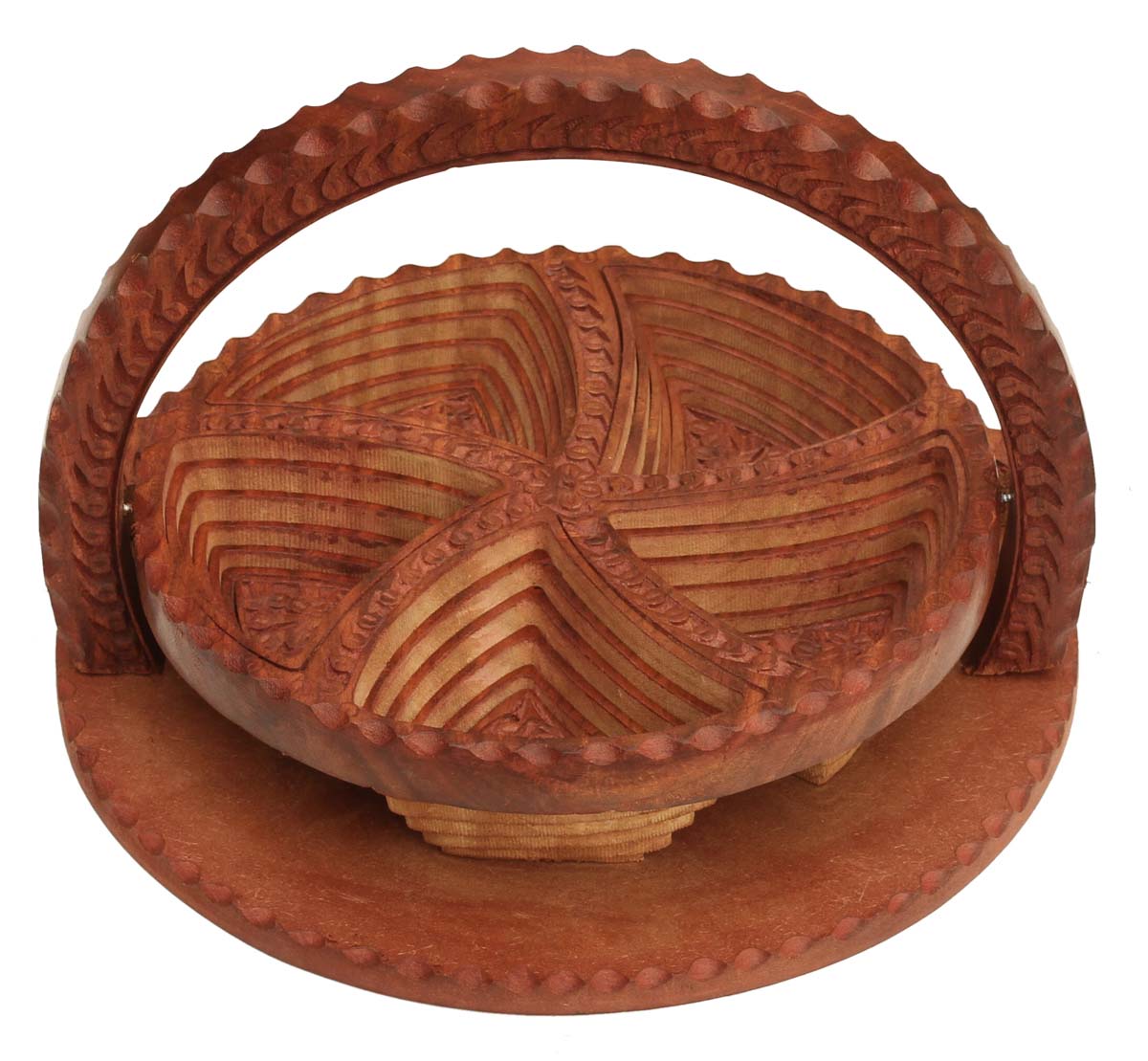 Handmade Wood Spring Tray - 5 Compartments Circular Decorative Fruits & Nuts Wooden Tray - Kitchenware / Tableware Accessories - Buy in Bulk Wholesale