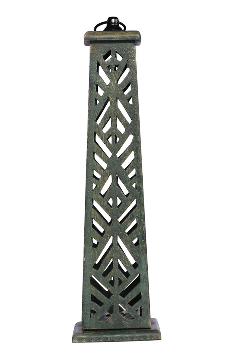 Bulk Wholesale Hand-Carved Distressed-Look Wooden Hanging Candle Stand / Lantern with a Hook on the Top – Latticework Carving on Wood – Shabby Chic Décor