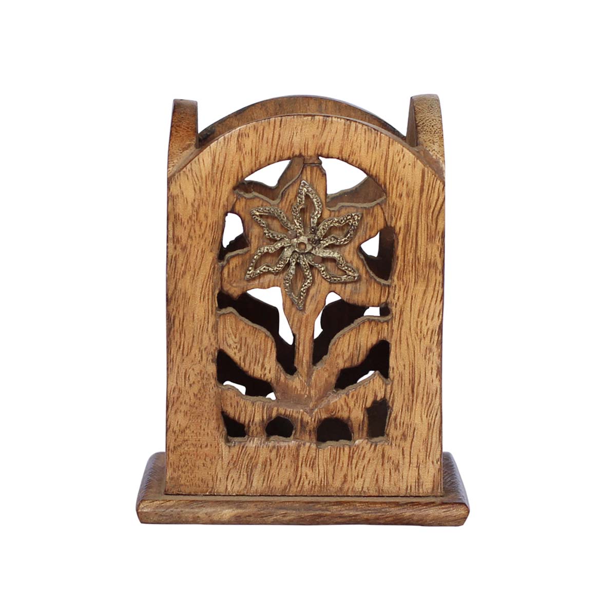 Bulk Wholesale Wooden Pen Stand/Holder/Organizer with Handmade Floral Latticework Carving - Desk Accessories - Home/Office Decor