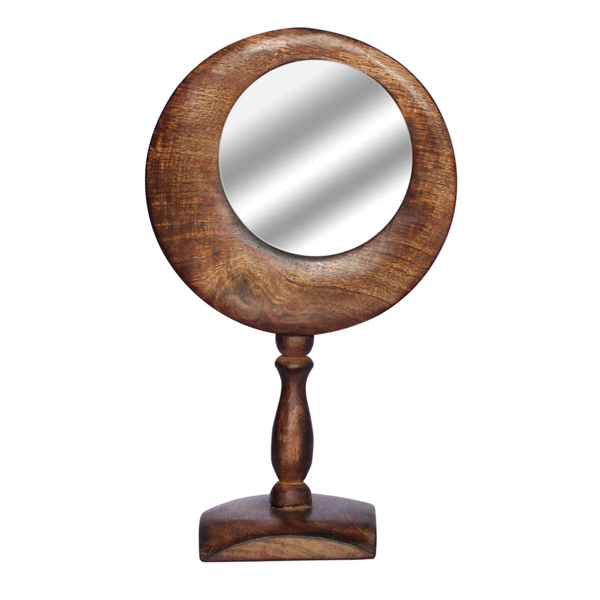 Wholesale Table Mirror with Wooden Stand - Bulk Buy Mirror with Handmade Antique-Look 11.5” Wooden Stand - Home & Table Decor Mirrors from India