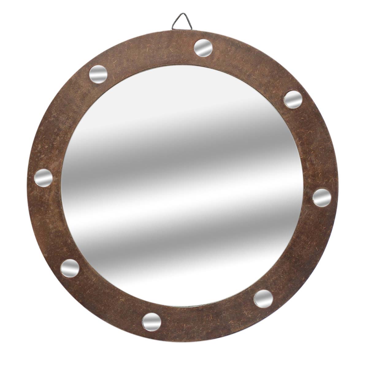 Wholesale Round Wall Mirror in Bulk - Handmade Decorative 11.6” Mirror in MDF (Compressed Wood) with Mirror Work - Wall & Home Decor Furnishings