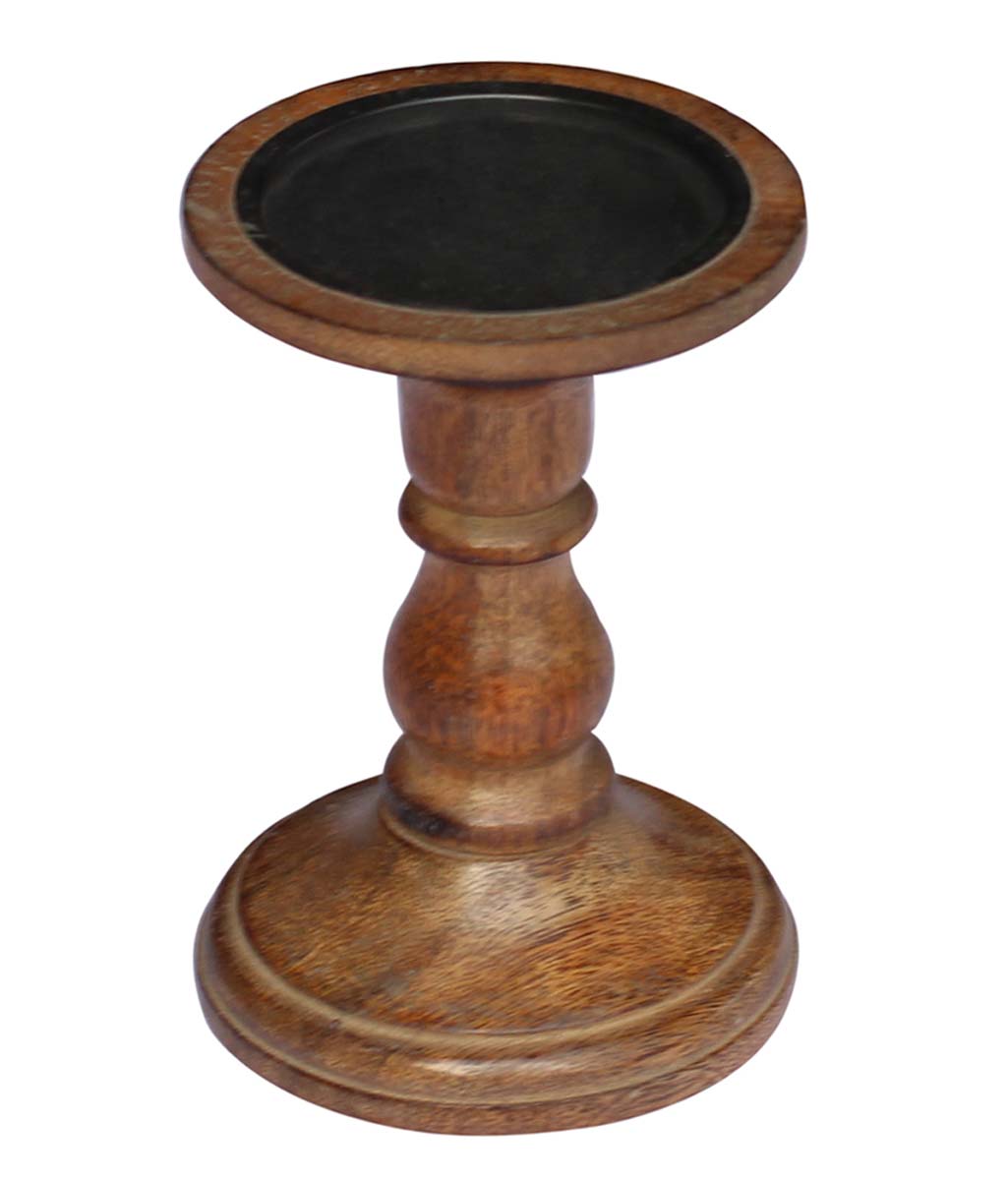 Bulk Wholesale 6.5” Handcrafted Rustic Wooden Pillar Candle Stand / Holder - Home Décor / Party Accessories