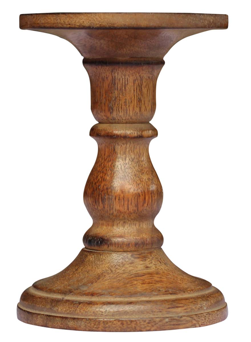 Bulk Wholesale 6.5” Handcrafted Rustic Wooden Pillar Candle Stand / Holder - Home Décor / Party Accessories