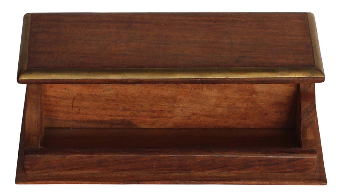 Bulk Wholesale Handmade Wood Desk-Organizer / Pen Holder with Brass Inlay Work – Rectangular-Shaped Desk / Office Accessories