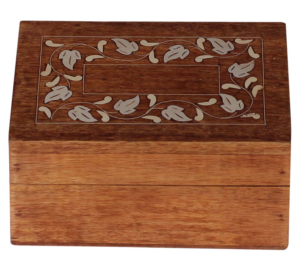 Bulk Buy 6.7x4.4” Wood Rectangular Jewelry Box - Wholesale Handmade Jewelry Box/Trinket Box with Floral Inlay Work from India