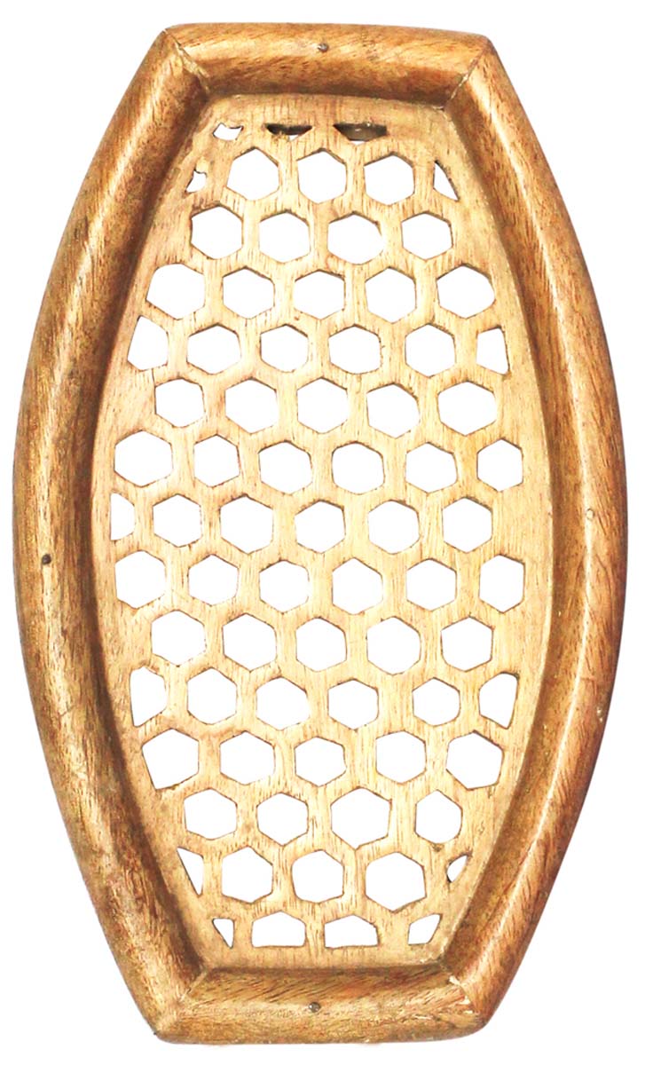 Bulk Wholesale Handmade Wood Wall-Hanging with Intricate Jali-Look Carving – Artistic Home Décor Items