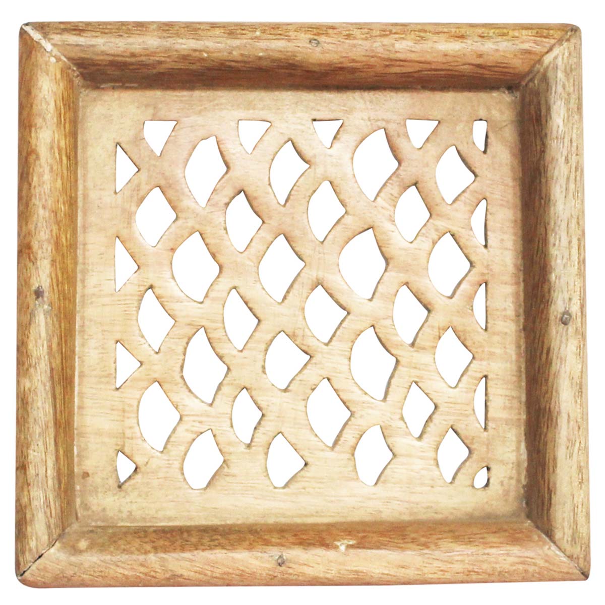 Bulk Wholesale Handmade Wood Square Wall-Hanging with Traditional-Look Carving – Artistic Home Décor Items