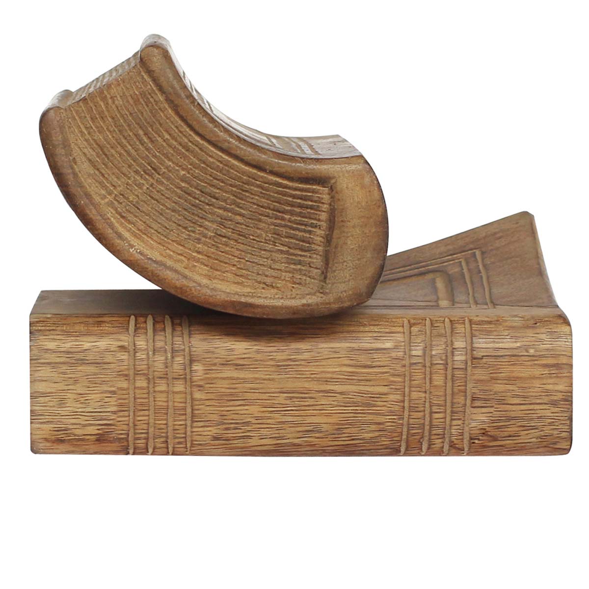 Bulk Wholesale Hand-Carved ‘Wooden Books’ Centerpiece – Décor Art in Wood