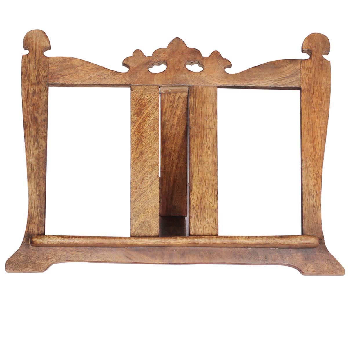 Wholesale Wooden Rehal Book Reading Stand/Holder in Bulk - Hand Carved 11x15” Wood Book/Magazine Stand - Antique-Look Book Holders with Traditional Style Carving - Home Decor Books Accessories from India