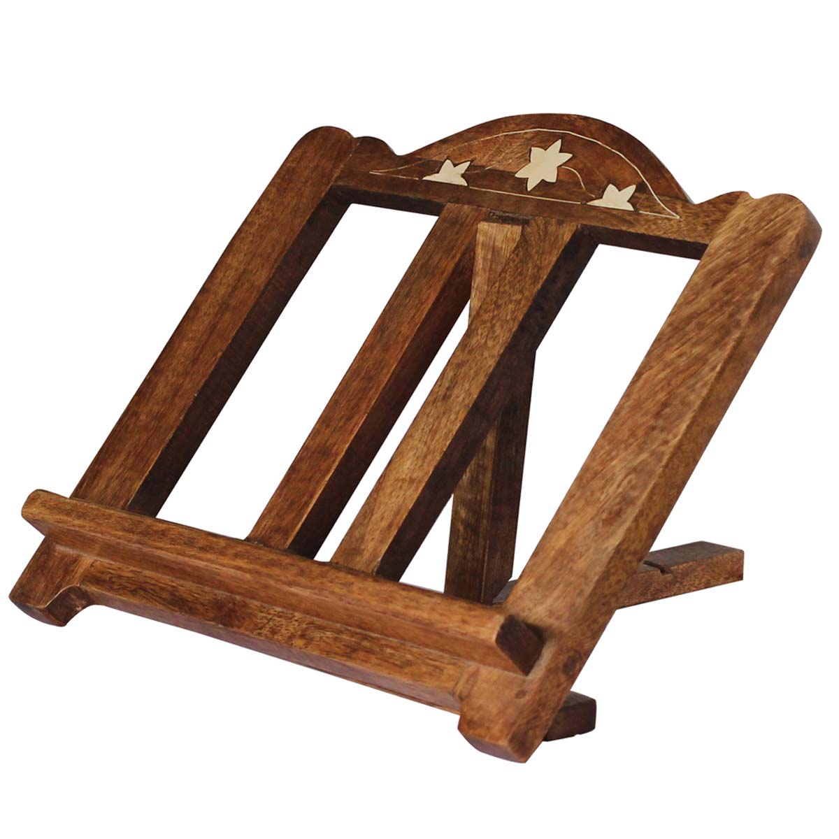 Buy Bulk Wholesale Wooden Book Reading Stand Holder – Adjustable With 3 Reading Rest Points – Mango Wood With Acrylic Inlay Of Star Motifs – Reading Accessories